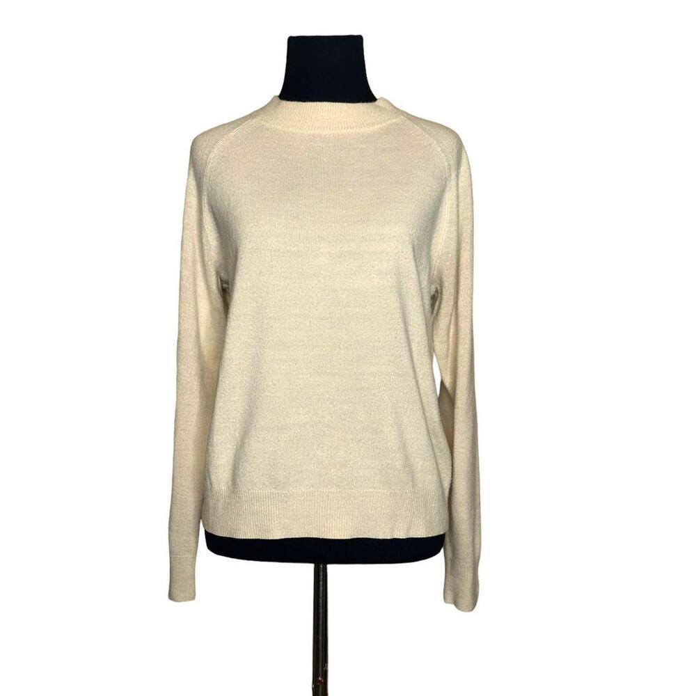 Debbie Morgan cream crew neck long sleeves sweater size M